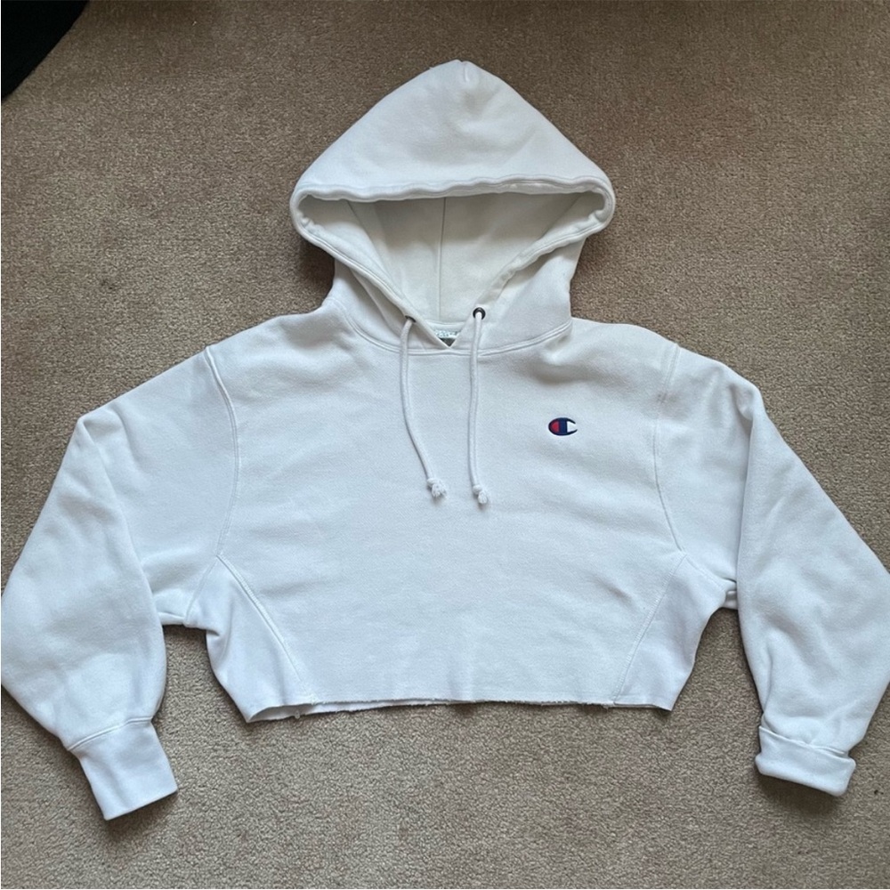 Champion Reverse Weave Cropped Hoodie - Womens Large